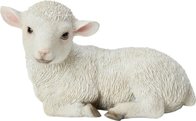 Deko-Figur Lamm in Weiß aus Polyresin, Höhe: 20 cm - Bild 1