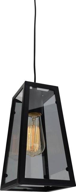 Näve Pendelleuchte Sherlock Schwarz aus Metall und Glas im Retrodesign mit E27 Fassung - Bild 1