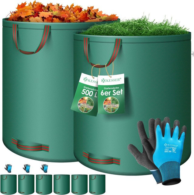 KESSER Gartensack Set mit Handschuhen, selbststehender Laubsack und Gartenabfallsack, stabil und faltbar - Bild 1