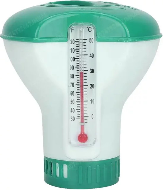 APWIKOGER Chlortabletten-Spender mit Thermometer und einstellbarer Dosierung für die Poolpflege - Bild 1