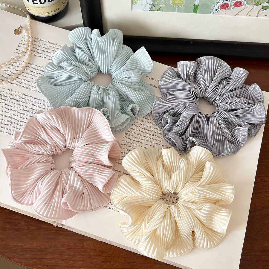 FENGCHE Scrunchies für Damen, Satin-Streifen-Haargummis - Bild 3