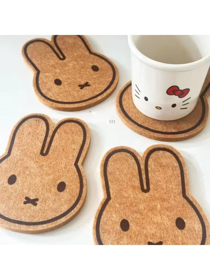 Miffy Kaninchen Kork-Untersetzer Hasenförmige Wärmeisoliermatte in Braun - Bild 1