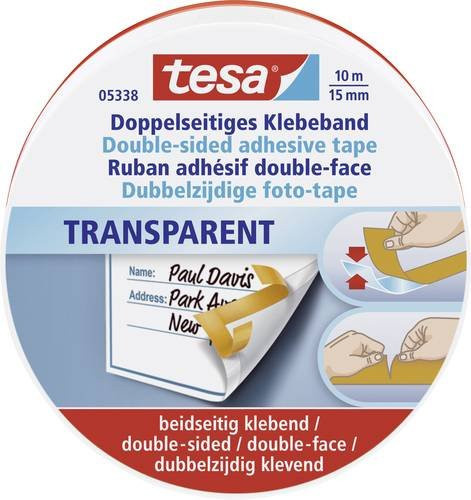 tesa Doppelseitiges Klebeband Transparent Breite: 15 mm, Länge: 10 m - Bild 1