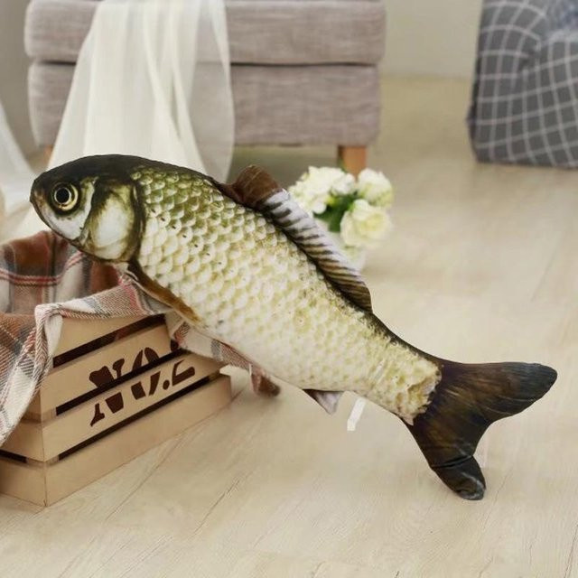 Simulierter Giebel Karpfen Graskarpfen, Plüschtier, 20cm, Weiß - Bild 1