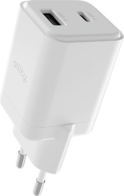 Allity Netzladegerät ATC-01-30WAC Mini mit 30W, 3A, 1 x USB-A und 1 x USB-C, Weiß - Bild 1