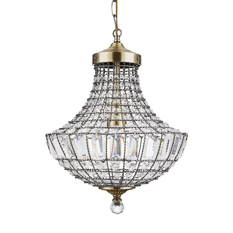 Knightsbridge K5 Kristall Kronleuchter in Antique Brass - Bild 2