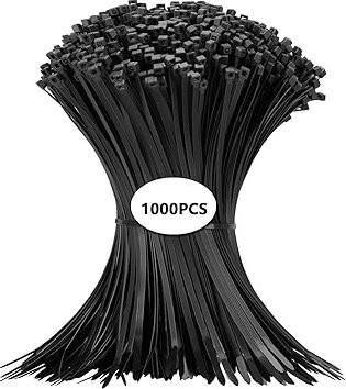 1000 Stück Kabelbinder aus Nylon in Schwarz für dein Kabelmanagement und zur sicheren Befestigung von elektrischen Kabeln - Bild 1