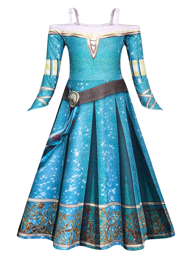 ollobebe Mädchen Brave Kostüm Set, Blau Grün, Fantasy, Set / Bundle - Bild 2
