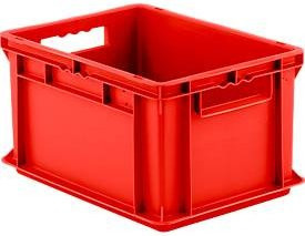 Stapelbarer EURO-Kasten EF 4220 von SSI Schäfer aus Polypropylen, rot, B/T/H: 300 x 400 x 220 mm, Inhalt 20,4 l, Tragkraft 15 kg - Bild 1