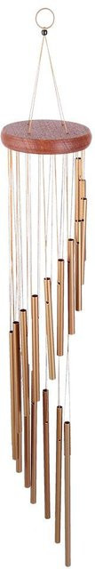 Tooarts Windspiel aus Metall und Holz mit 18 Aluminiumröhren in Braun für Garten, Terrasse und Balkon - Bild 1