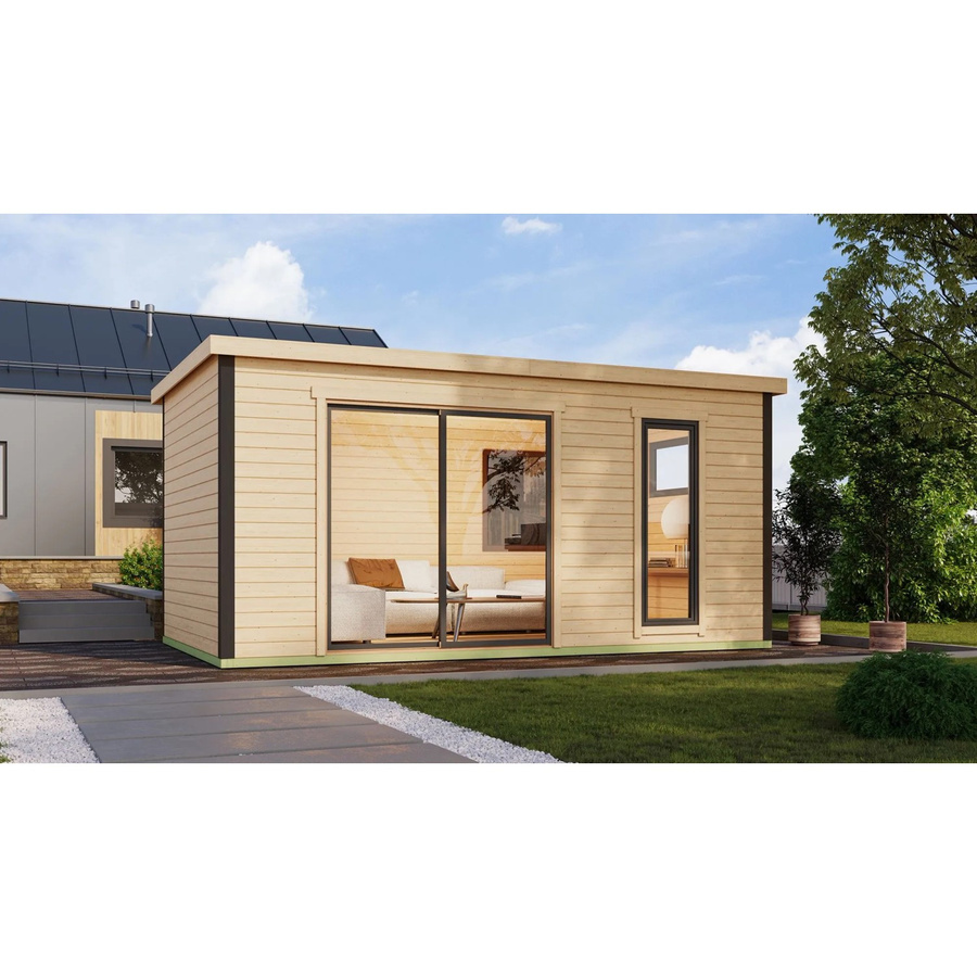 Lasita Maja Gartenhaus Austin in braun mit Flachdach, B/H/T: 525,2 x 239,4 x 315,2 cm - Bild 3