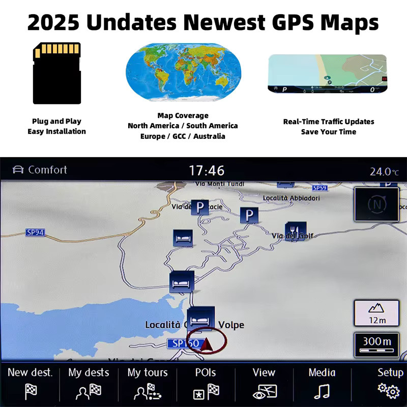 NAVINESA 8 GB SD-Karte für Ford MFD Navigationskarte 2022 Osteuropa für Ford C-Max und Focus in Schwarz - Bild 3