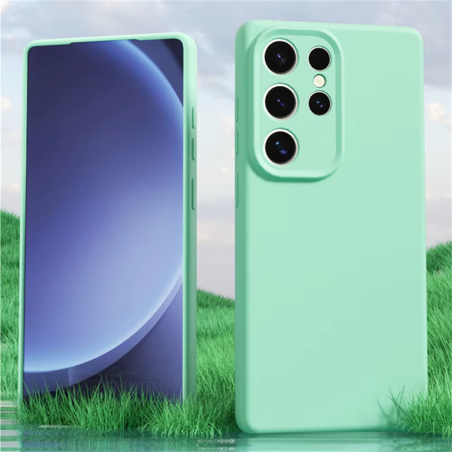 Original Liquid TPU Silikonhülle mit Linsenschutz für Samsung Galaxy S26 S25 S24 S23 S22 Plus Ultra in Schwarz und Grün - Bild 2