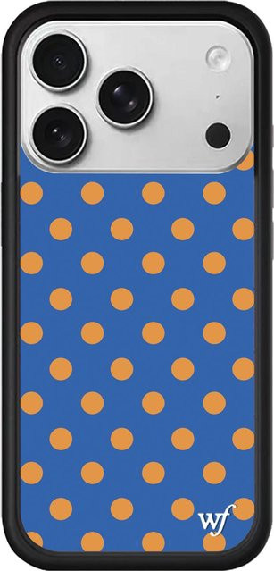 StarlightFinds Handyhülle mit Wildblumen und Polka Dot Design für iPhone 12 bis 17 Pro Max Plus in Blau - Bild 1