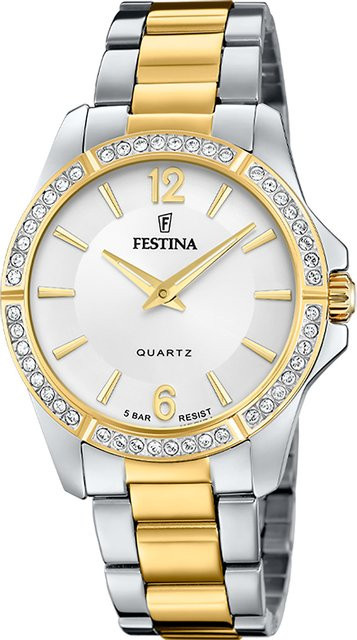 Festina Damenuhr, Quarz, Edelstahl, Silber, 35 mm, 5 ATM - Bild 1