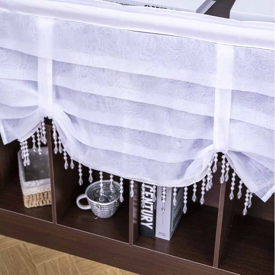 FLYINGCURTAINS Retro Vorhang mit Perlen aus Polyester in Weiß für Café und Küche - Bild 2