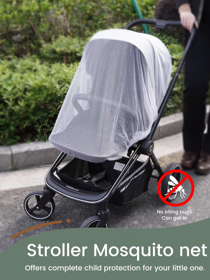 Kisslanding Kinderwagen-Moskitonetz Sommer-Insektenschutznetz für Kinderwagen und Buggy in Weiß - Bild 4
