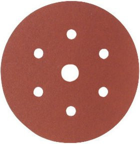 Starcke Papier-Klett-Schleifscheibe für Exzenterschleifer, Durchmesser: 150 mm, Körnung: 180, 6-fach Lochung + 1 Lochung, Farbe: Braun - Bild 1