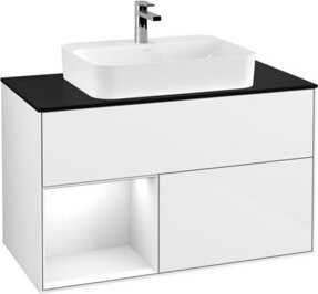 V&B Waschtischunterschrank Finion 100 in Weiß glänzend lackiert, B/T/H: 100 x 50,1 x 50,1 cm - Bild 1