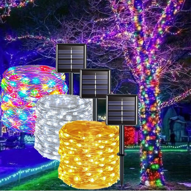 IEEYEEY Solar LED Lichterkette für Garten und Outdoor, 32m Wasserdichte Fairy Lights aus Kupferdraht für Weihnachten, Hochzeit und Party - Bild 1