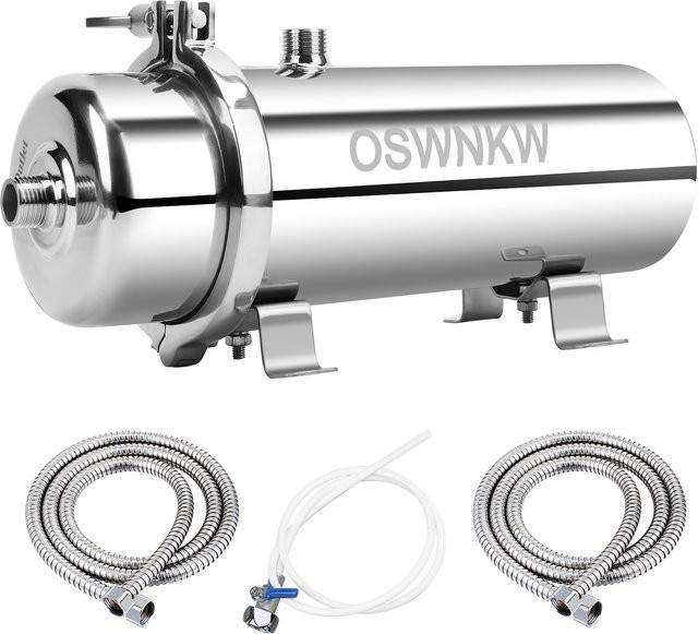 OSWNKW Whole House Wasserreiniger mit 0,01 µm PVDF-Vorfilter aus SUS304 für 1000 l Kapazität - Bild 1