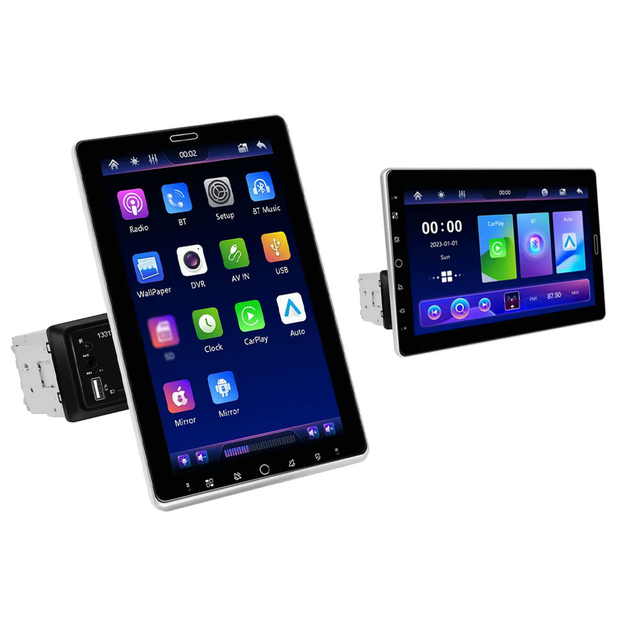 Podofo 1Din 10,1 Zoll Autoradio in Schwarz mit Carplay, Android Auto, Mirror Link, GPS-Navigation, Bluetooth, FM-Radio, USB und EQ - Bild 5