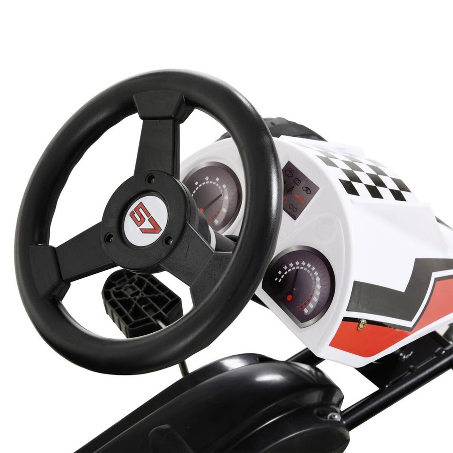 HOMCOM Go Kart Kinderfahrzeug Tretauto mit Bremse weiß 3-8 Jahre - Bild 2