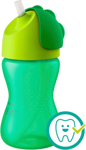 Philips Avent Trinklernbecher mit Strohhalm SCF798/01, Grün, 300 ml, Auslaufsicher und Spülmaschinenfest - Bild 1