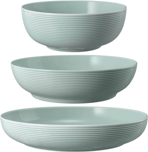 Seltmann Weiden Foodbowl Beat Color Glaze Set 3-teilig Arktisblau aus Porzellan - Bild 1