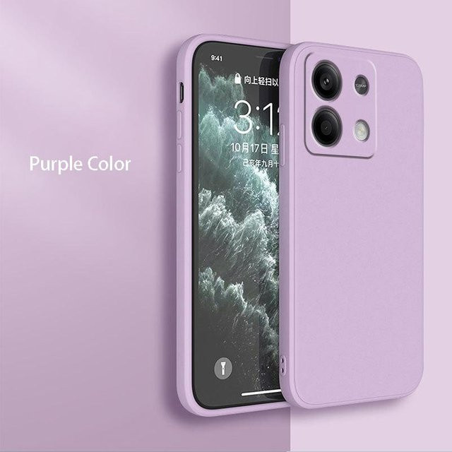 Quadratische Flüssigsilikon-Handyhülle für Xiaomi Poco X6 X5 X7 M6 M7 Pro C61 C55 C65 C75 in Purple mit mattem Finish - Bild 1