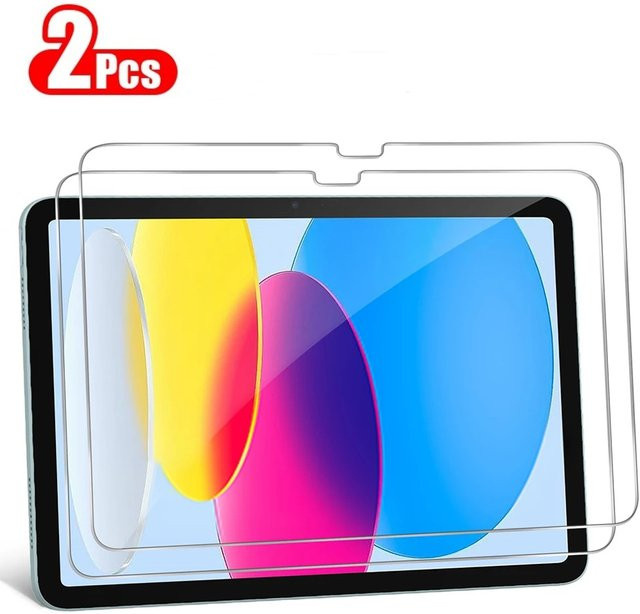 2 Stück Displayschutzfolie aus gehärtetem Glas für Apple iPad 10. Generation 10.9 Zoll, transparent - Bild 1