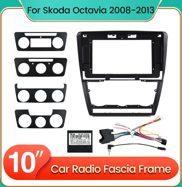 NAVIFANS 10 Zoll Auto Radio Panel für Skoda Octavia 2004-2014 Android Stereo Player Gehäuse Rahmen in Schwarz - Bild 1