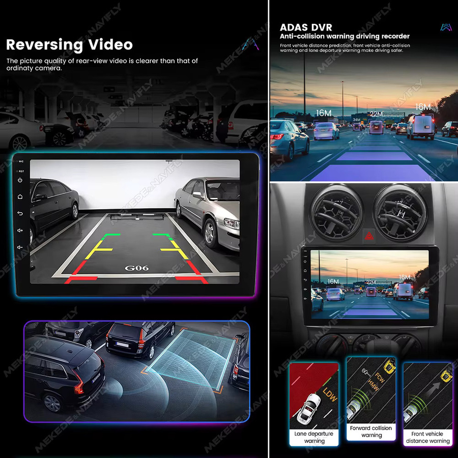 MEKEDE Android Auto und CarPlay Autoradio-Bildschirm für Mercedes Benz E-Klasse W211 und W219, Schwarz - Bild 4