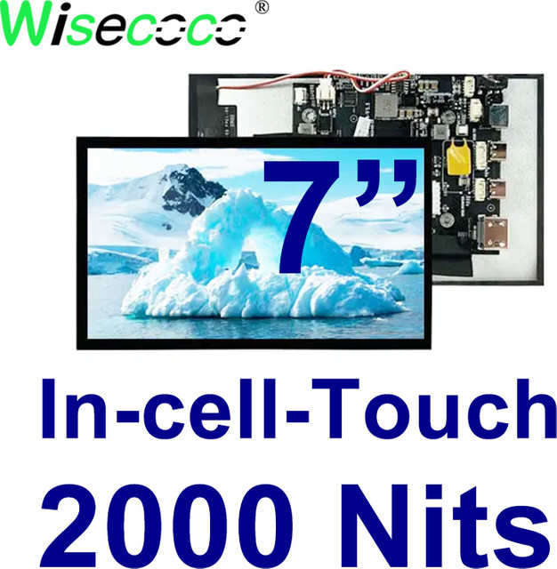 Wisecoco 7-Zoll Touchscreen Display mit 2000 nits Ultra-Helligkeit und Sonnenlicht-lesbarer Auflösung 1929x1080 in Schwarz - Bild 1