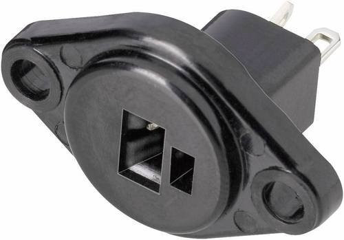 TRU COMPONENTS TC-2527002 Lautsprecher-Steckverbinder Flanschbuchse mit geraden Kontakten, 2-polig, Schwarz, 100 Stück - Bild 1