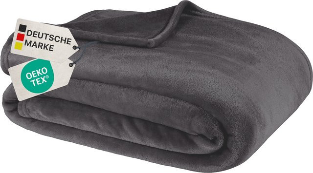 NYVI Kuscheldecke Cashmere Touch in Anthrazit, extra flauschige Sofadecke aus Microfaser, B/B: 180 x 220 cm - Bild 1