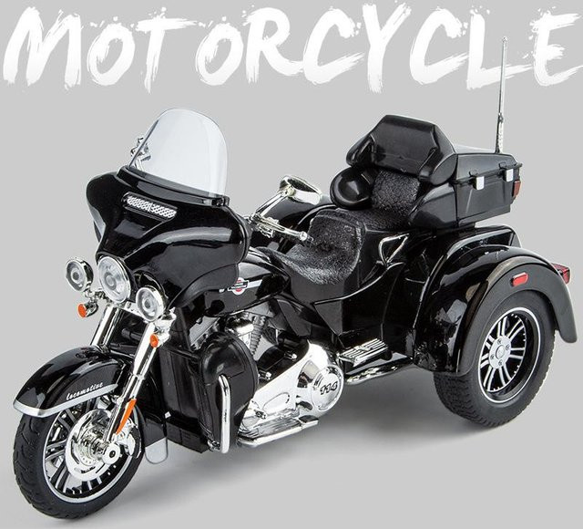 Linyi toy car 1:9 Cvo Tri Glide Motorrad Modell, Druckguss, mit Sound und Licht, ab 18 Jahre - Bild 1