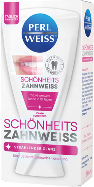 Perlweiss Schönheits Zahnweiss Creme, 50 ml, mit Fluorid - Bild 1