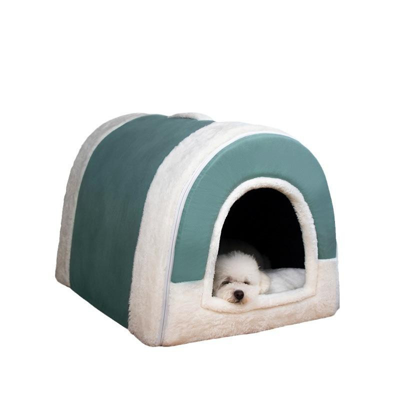 Warmes Hundebett als Hundehöhle für kleine und mittelgroße Hunde, faltbares und wasserdichtes Katzennest aus Korallensamt und Baumwolle, Größe S - Bild 3