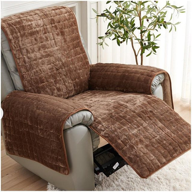 Bestbags 1-Sitzer Relaxsesselbezug aus rutschfestem Plüsch-Flanell in Grau, B/L: 53 x 190 cm - Bild 1