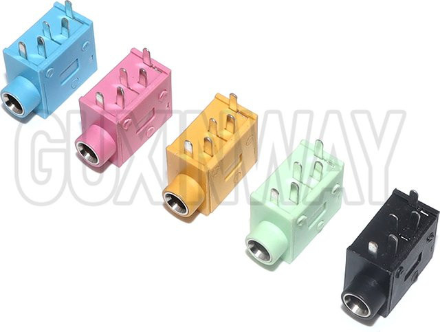 GUXINWAY 5er Set PJ-325 Stereo Audio Kopfhörer Anschlüsse 3,5 mm Jack Buchsen, Mehrfarbig - Bild 1