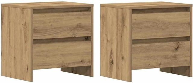vidaXL Nachttisch Set 2 Stück Artisan-Eiche Braun B: 45 cm, T: 34 cm, H: 44,5 cm - Bild 1