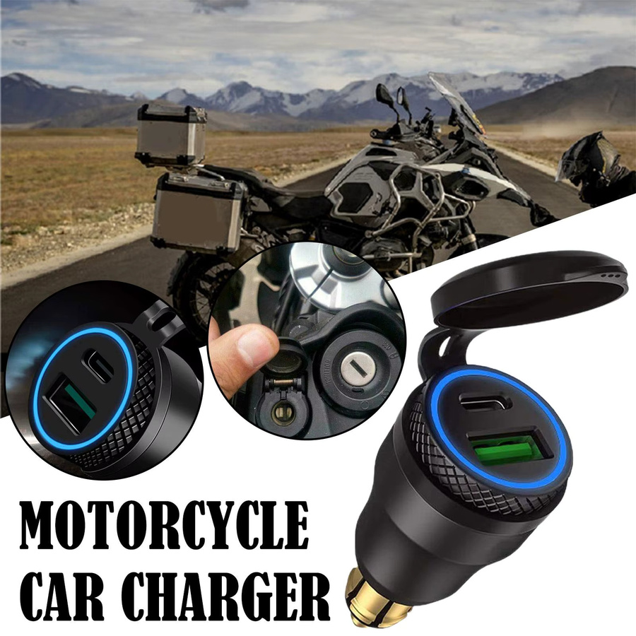 Hella Wasserdichtes Motorrad-Ladegerät mit 30 W QC3.0 USB-C PD-Netzteil und DIN-Steckdose in Schwarz für Ducati Triumph BMW - Bild 2