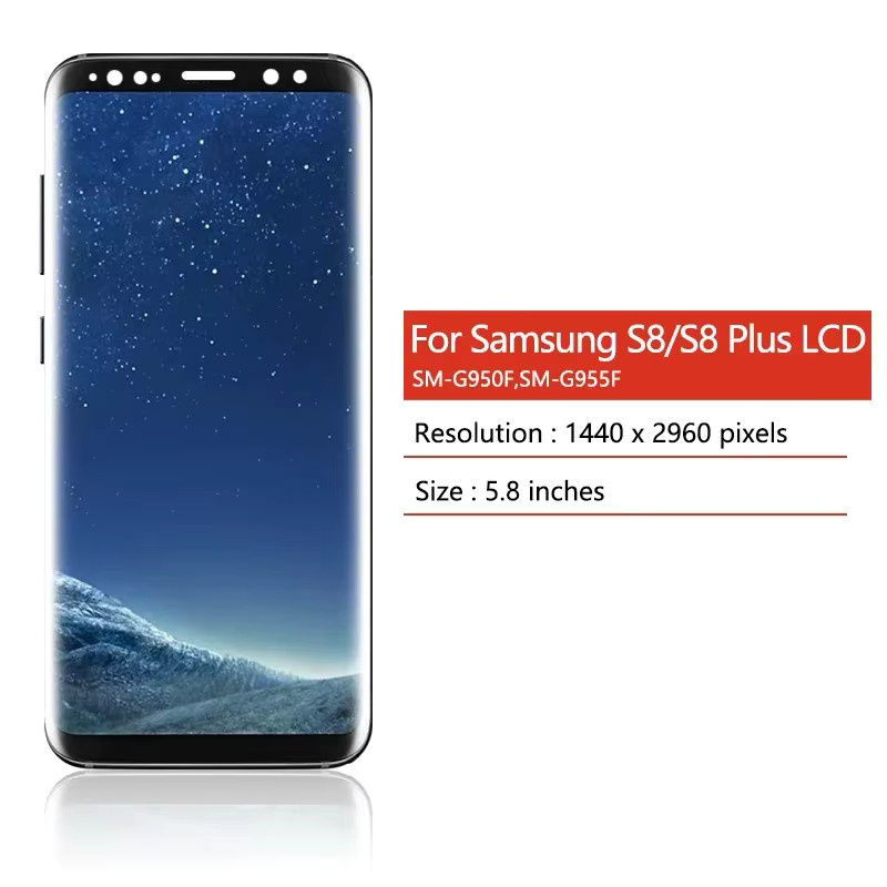 Samsung S8 G950 und S8 Plus G955 Ersatz LCD Display mit Touchscreen und Rahmen in Schwarz - Bild 2