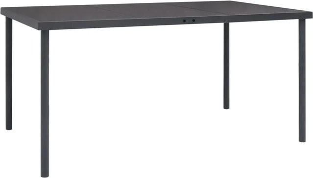 DELUKE Outdoor-Esstisch MELO in Anthrazit aus pulverbeschichtetem Stahl und Glas, B/T/H: 150 x 90 x 74 cm - Bild 1