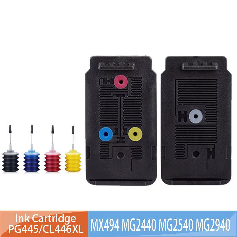 Nachfüllbare Tintenpatrone Canon PG445XL CL446XL Schwarz für Pixma MX494 MG2440 MG2540 MG2940 MG2540S IP2840 - Bild 2