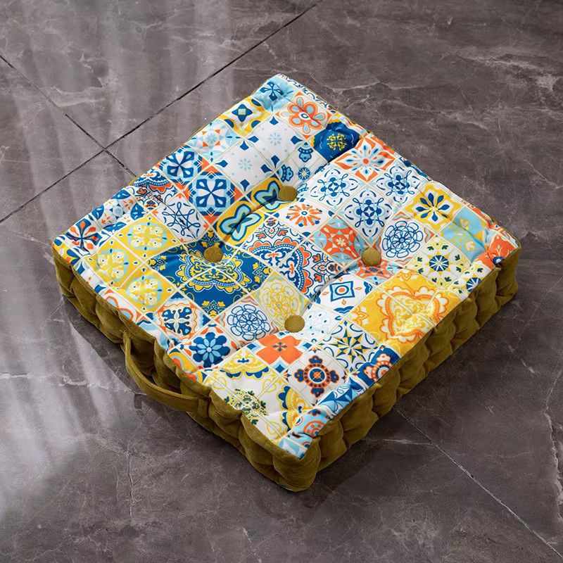 Inyahome Mandala Boden-Sitzkissen aus Samt im japanischen Tatami-Stil für Yoga und Lesen - Bild 1