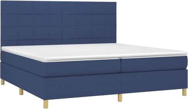 vidaXL Boxspringbett mit Matratze und LED-Beleuchtung in Blau, B/T/H: 200 x 128 x 203 cm - Bild 1