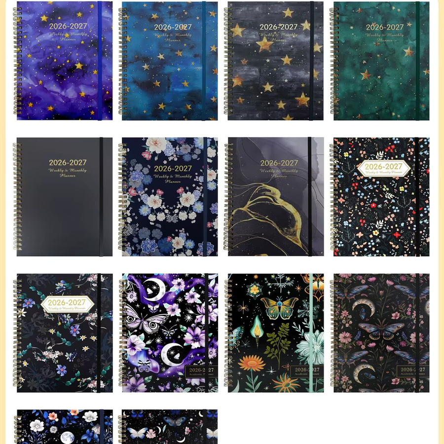 A5 Wochen- und Monatsplaner 2026-2027 mit Spiralbindung und Softcover in Schwarz - Bild 3