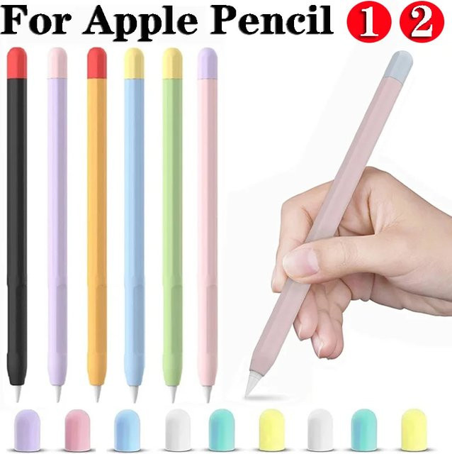 Silikon Stiftabdeckung für Apple Pencil 1. und 2. Generation in Gelb als Anti-Rutsch Schutzhülle - Bild 1